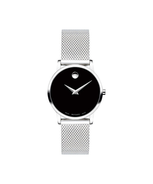 Movado Women's Museum Stainless Steel Watch with a Concave Dot Museum Dial Bl...