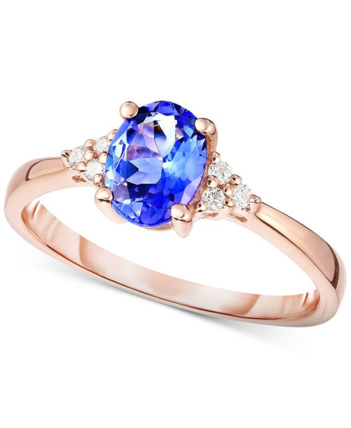Sapphire (9/10 ct. t.w.) and Diamond Accent Ring in 14k White Gold (Also Available in Tanzanite, Emerald and Ruby)