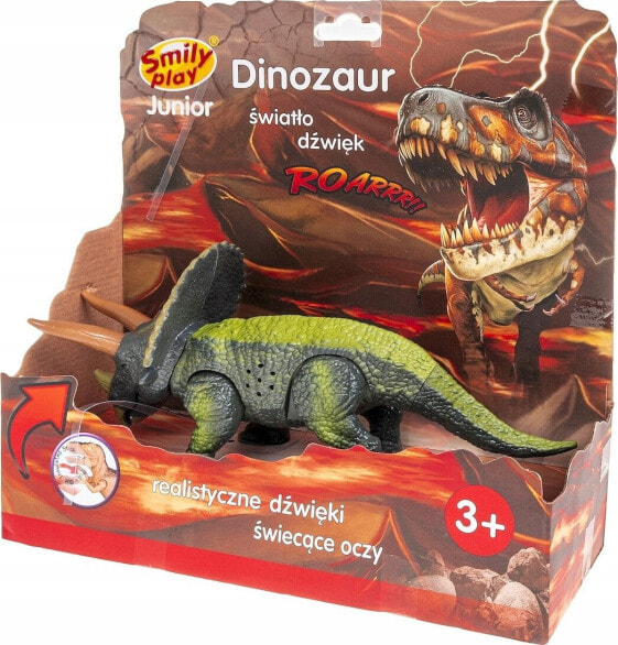 Figurka Smily Play Dinozaur światło, dźwięk, Triceratops zielony