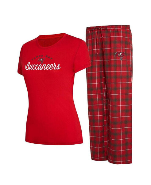 Пижама Concepts Sport женская "Tampa Bay Buccaneers" состав: футболка и брюки из фланели, красно-серая