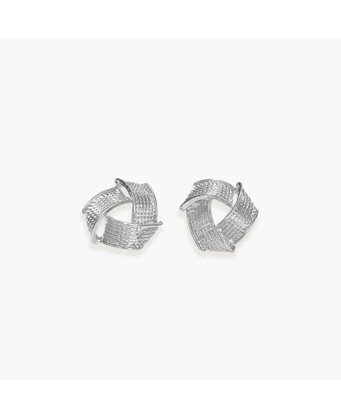 Sanctuary Project by Geo Textured Knot Stud Earring Silver