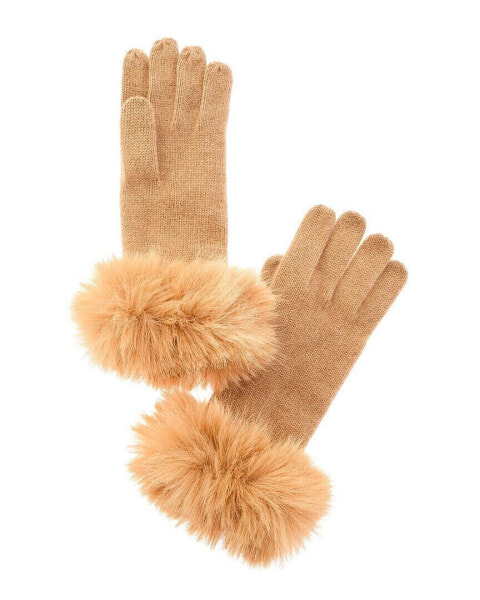Amicale Cashmere Basic Cashmere Gloves Women's Brown