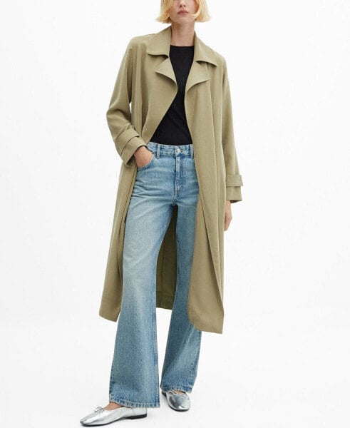 Women's Flowy Lapel Trench Coat