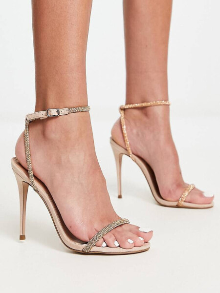 Steve Madden Breslin heeled sandals with ankle strap in blush