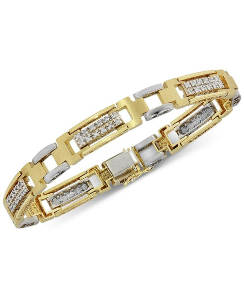 Men's Diamond (1 ct. t.w.) Bracelet in 10k Yellow & White Gold