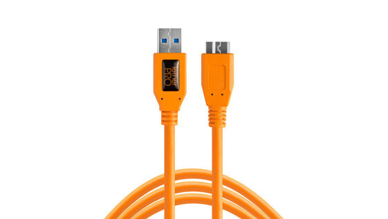 Разъем USB-A - Micro-USB B Tether Tools CU5454 - 4.6 м - USB 3.2 Gen 1 (3.1 Gen 1) - 5000 Mбит/с - оранжевый