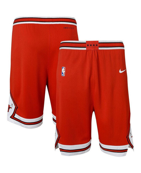 Big Boys Red Chicago Bulls Icon Edition Mesh Performance Swingman Shorts