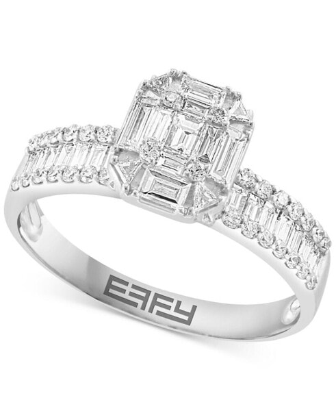 Кольцо EFFY® Diamond Cluster 14k White Gold