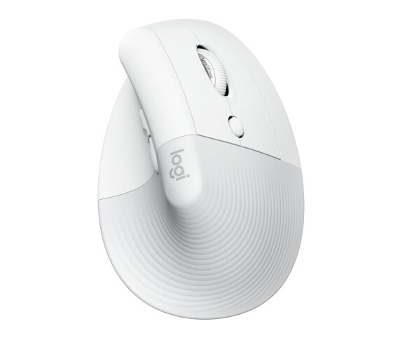 Logitech Lift Vertical Ergonomic Mouse for Business - Right-hand - Vertical design - Optical - RF Wireless + Bluetooth - 4000 DPI - White