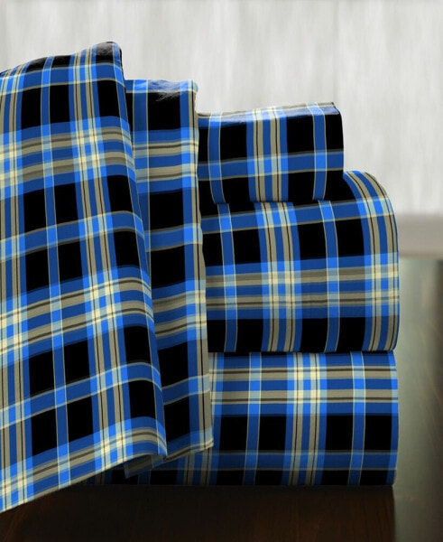 Ashby Plaid Superior Weight Cotton Flannel Sheet Set - Twin XL