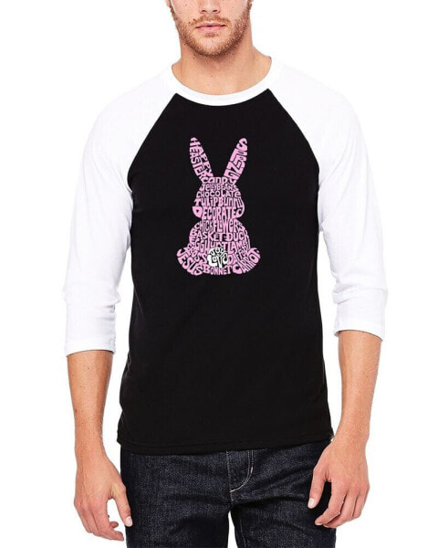 Men's Raglan Sleeves Easter Bunny Baseball Word Art T-shirt