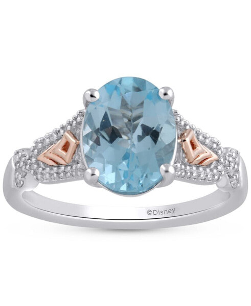 Sky Blue Topaz (3 ct. t.w.) & Diamond (1/10 ct. t.w.) Elsa Ring in Sterling Silver & Rose Gold-Plate