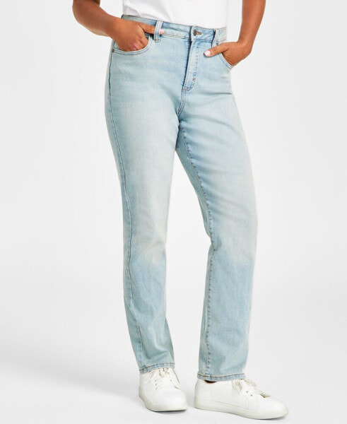 Women's Curvy Straight-Leg High Rise Jeans, Created for Macy's