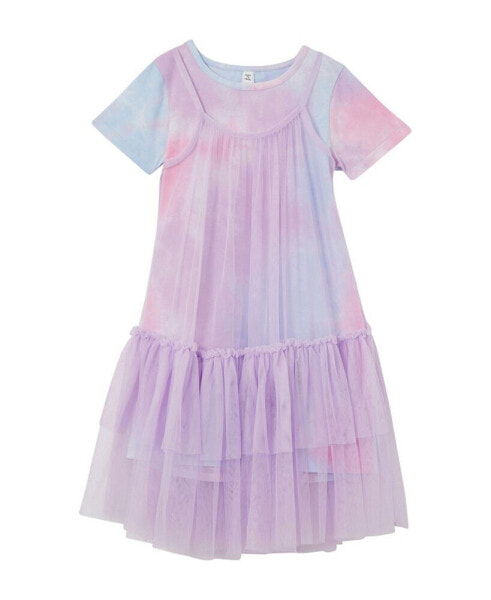 Платье для малышей Cotton On Kristen, двухэтажное, комплектация с футболкой