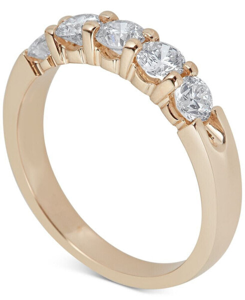 Diamond Five-Stone Ring (1 ct. t.w.) in 14k White or Yellow Gold