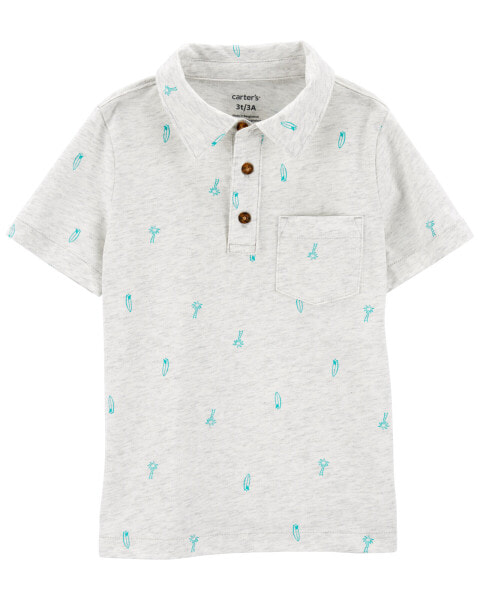 Toddler Palm Print Polo Shirt 3T