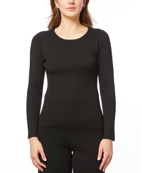 Women's Ribbed Scoop-Neck Sweater, Regular & Petites