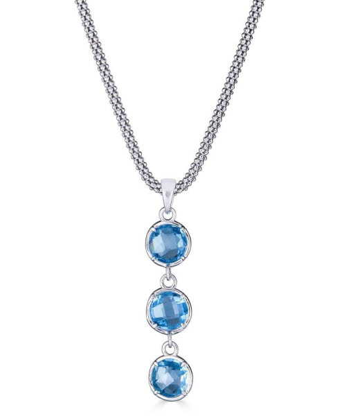 Sky Blue Topaz Dangle 18" Pendant Necklace (2-3/4 ct. t.w.) in Sterling Silver, 18" + 3" extender