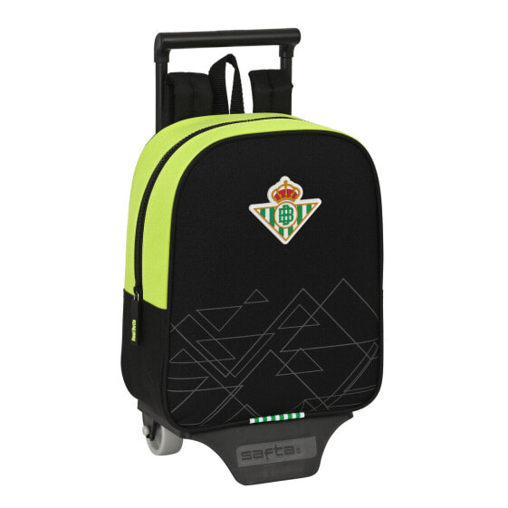 Школьный рюкзак с колесиками Real Betis Balompié Чёрный лимонный 22 x 27 x 10 cm