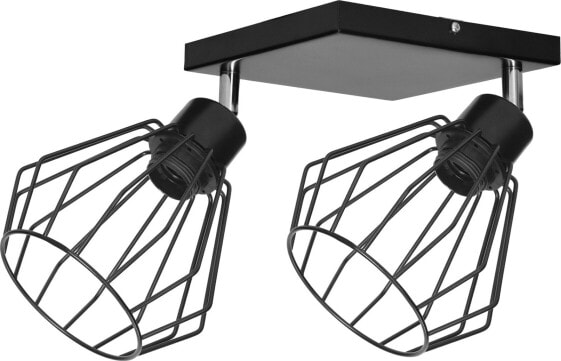 Lampa sufitowa Orno PINO oprawa ścienno-sufitowa, moc max. 2x60W, E27, czarna, podstawa kwadrat