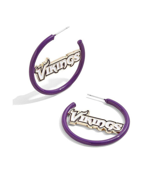 Women's Minnesota Vikings Enamel Hoop Earrings