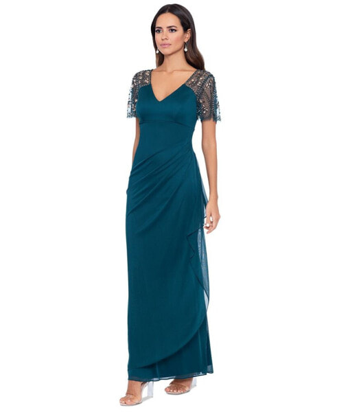 Petite Embellished Chiffon Gown