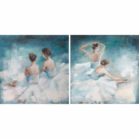 Картина DKD Home Decor 100 x 3,5 x 100 cm Балерина романтик (2 штук)