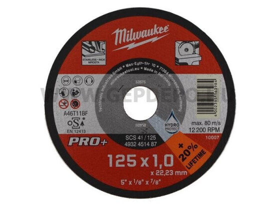Тонкий отрезной диск по металлу Milwaukee SCS-41 PRO plus 125 x 1,0 x 22,2 мм