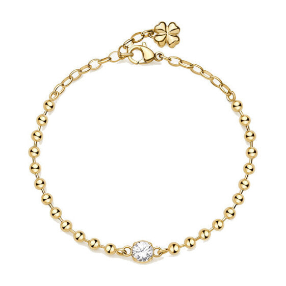 Gold-plated ball bracelet with zircon Desideri BEI085