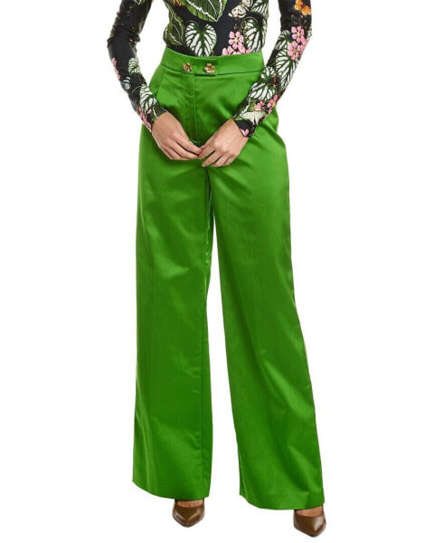 Oscar De La Renta Tailored Wide Leg Pant Women's Green 0