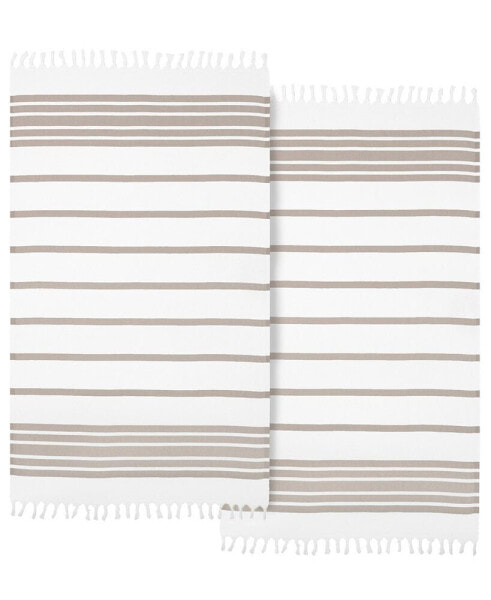 Textiles Herringbone Pestemal Pack of 2 100% Turkish Cotton Beach Towel