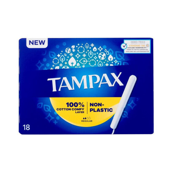 Tampax Non-Plastic Regular 18 St. tampon für Frauen Tampon mit Applikator 18 St.