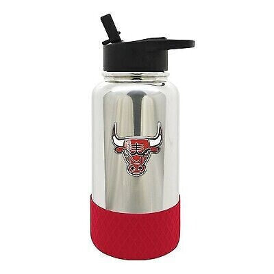 NBA Chicago Bulls 32oz Thirst Hydration Water Bottle - Silver