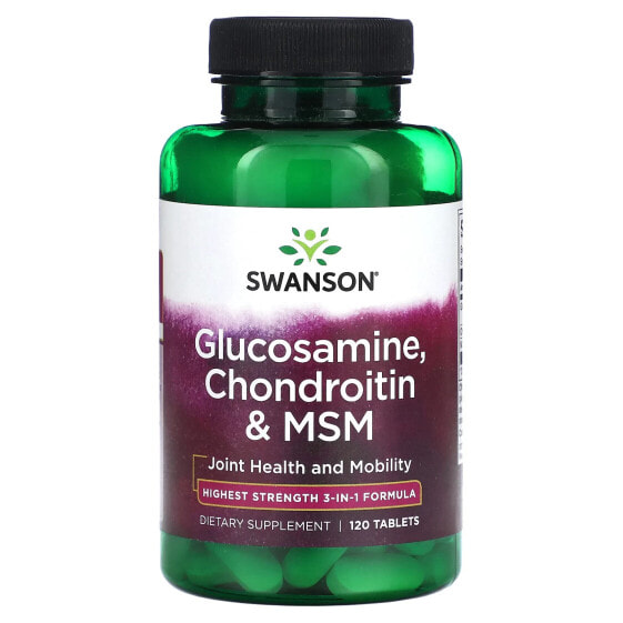 Препарат для суставов Swanson Glucosamine, Chondroitin & MSM, 120 таблеток
