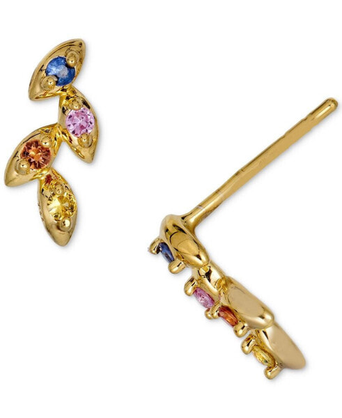 Multi-Sapphire Stud Earrings (1/8 ct. t.w.) in 14k Gold-Plated Sterling Silver