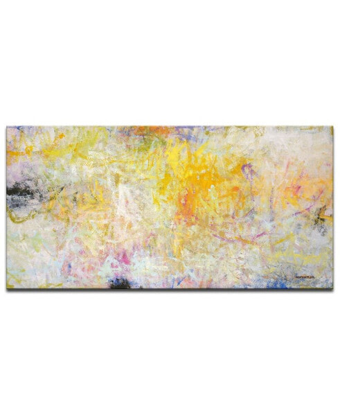 'Satisfied' Abstract Canvas Wall Art - 18" x 36"