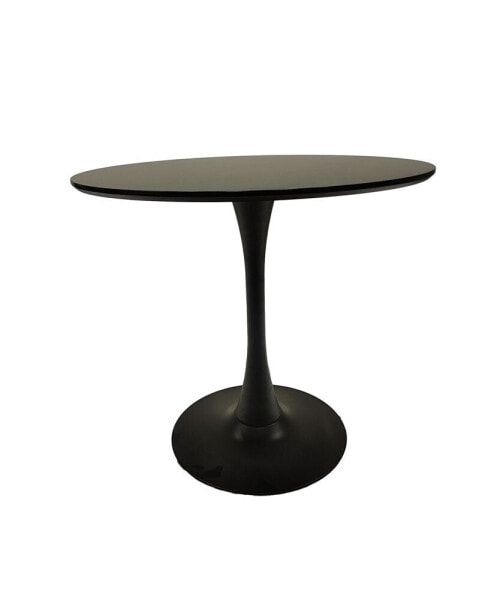 31.5" Round Black Dining Table with MDF Top