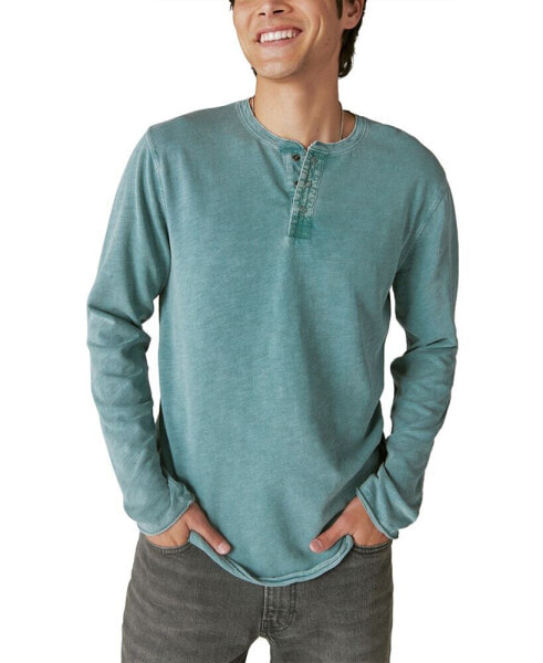 Men's Weekend Slub Jersey Long Sleeve Henley Shirt