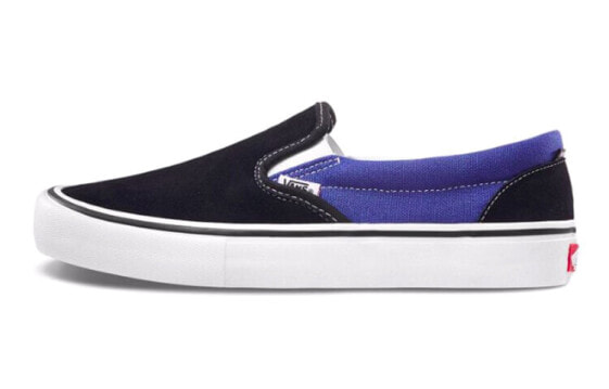 Кроссовки Vans Slip-On PRO в стиле ретро для мужчин и женщин, черно-синие.