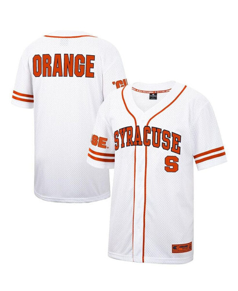 Men's White and Orange Syracuse Orange Free Spirited Baseball Jersey