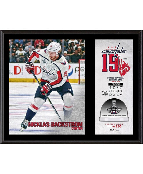 Nicklas Backstrom Washington Capitals 2018 Stanley Cup Champions 12'' x 15'' Sublimated Plaque with Game-Used Ice from the 2018 Stanley Cup Final