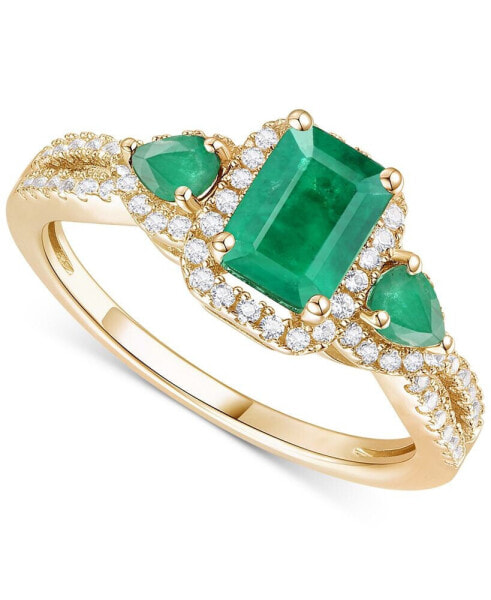 Кольцо Macy's Emerald & Diamond  14k Gold
