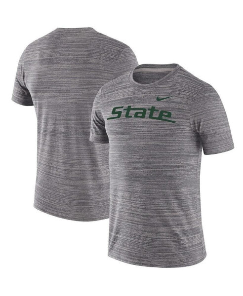 Men's Charcoal Michigan State Spartans Big and Tall Velocity Space Dye Performance T-shirt