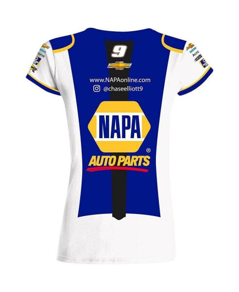 Women's White Chase Elliott NAPA Sublimated Uniform T-shirt