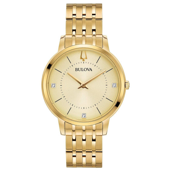 Bulova Classic Quartz Ladies Watch Stainless Steel Diamond Gold-Tone (Model:...