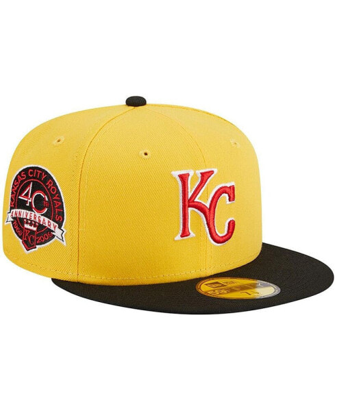 Men's Yellow, Black Kansas City Royals Grilled 59FIFTY Fitted Hat