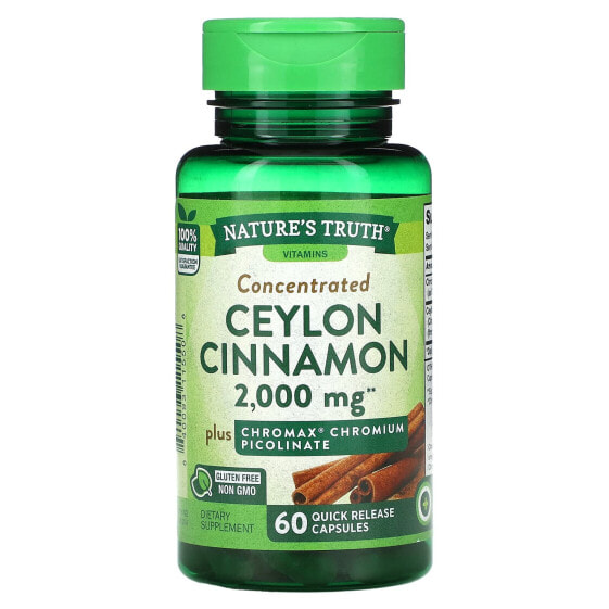 Concentrated Ceylon Cinnamon, 2,000 mg, 60 Quick Release Capsules