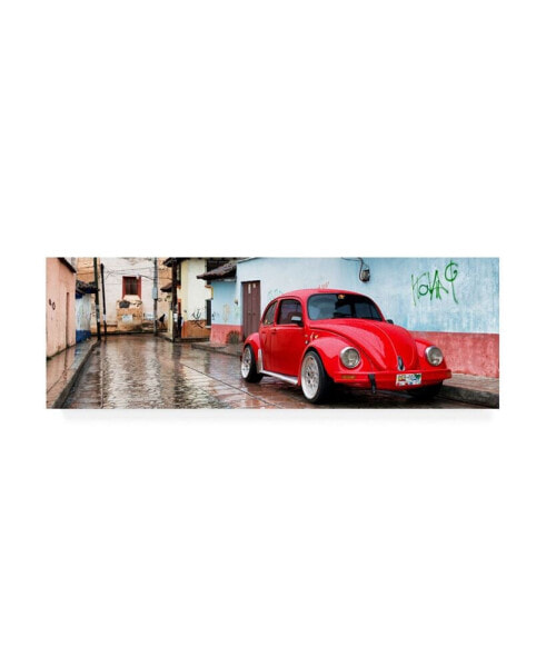 Philippe Hugonnard Viva Mexico 2 Red VW Beetle Car in San Cristobal de Las Casas II Canvas Art - 19.5" x 26"