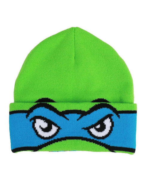 Men's TMNT Rolldown Leo Adult Mesh Eye Green Beanie