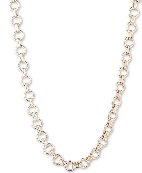Gold-Tone Crystal Link Collar Necklace, 16" + 3" extender